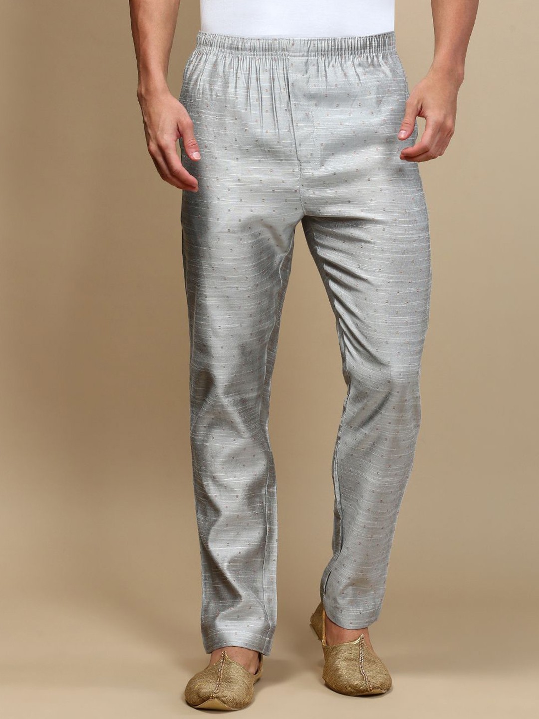 

WHITE HEART Men Ethnic Motifs Printed Mid-Rise Pyjamas, Grey