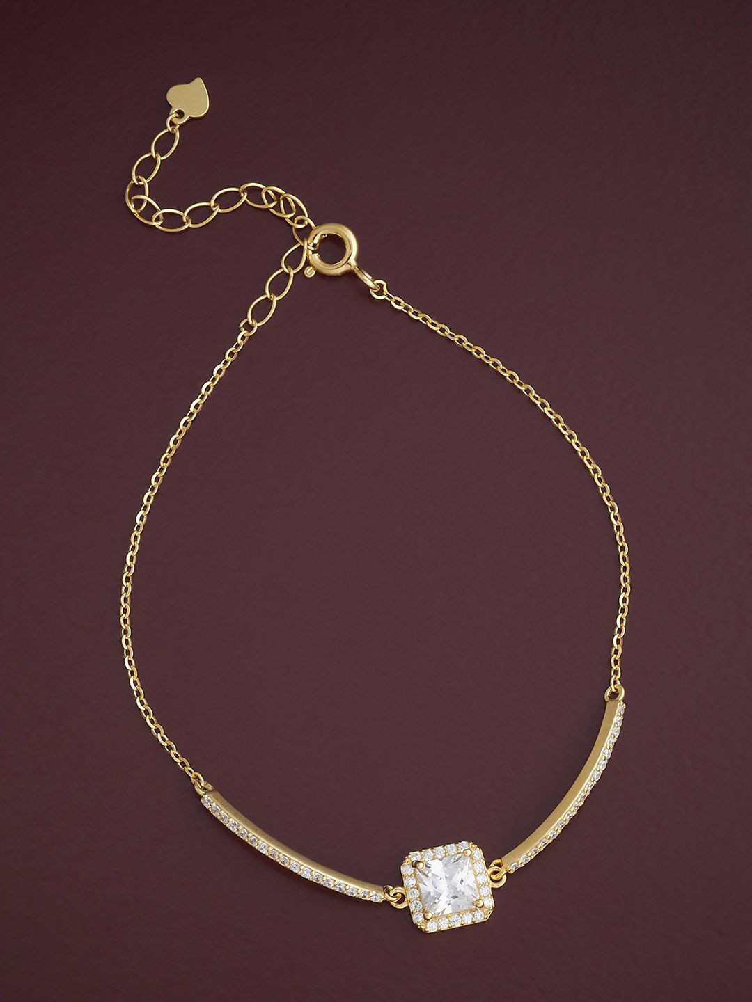 

Kushal's Fashion Jewellery 92.5 Sterling Silver Gold-Plated CZ Wraparound Bracelet