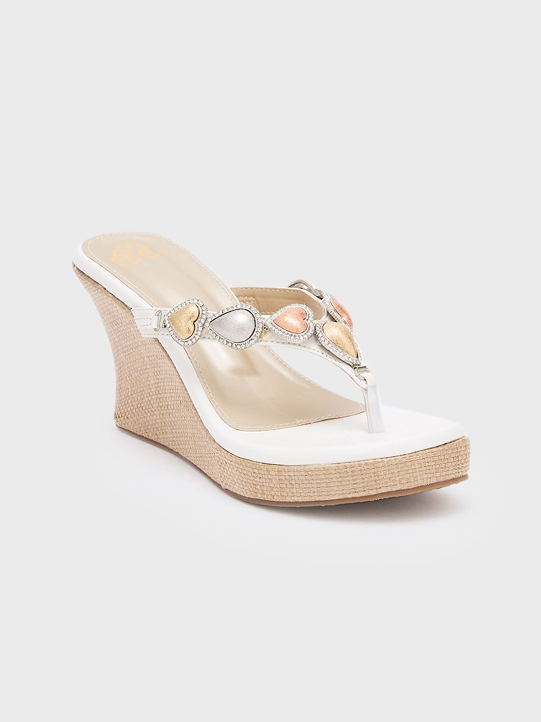 

Sole To Soul Women Embellished Wedge Heel Sandals, White