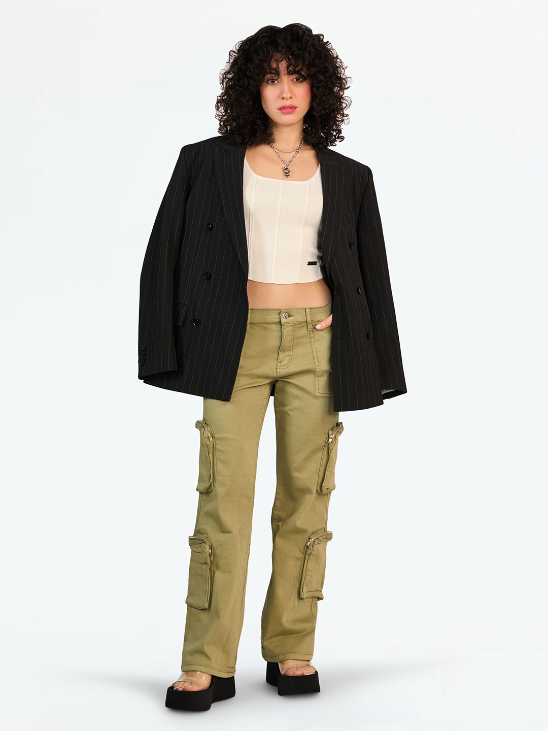

LOVEGEN Olive Baggy Cargos