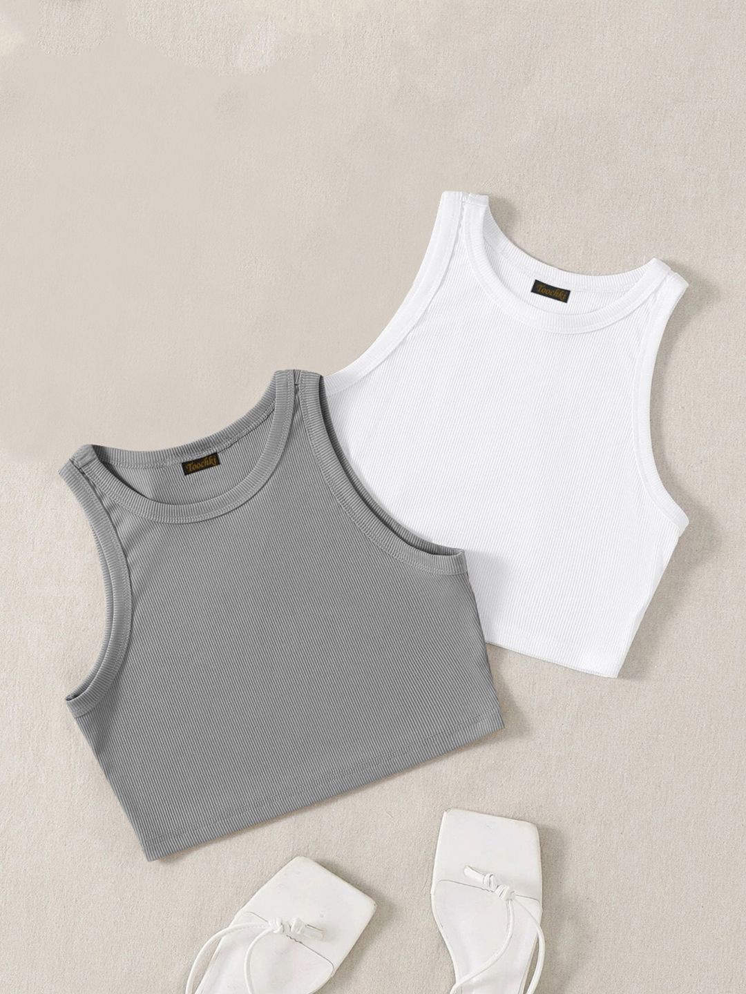 

TOOCHKI Solid Crop Top, White