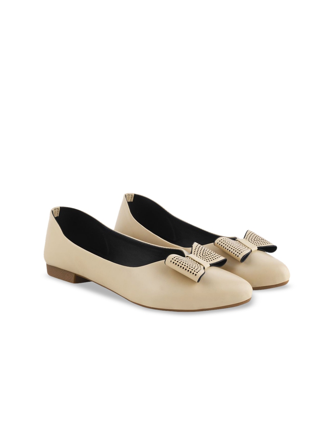 

Shoetopia Girls Textured Ballerinas with Bows Flats, Beige