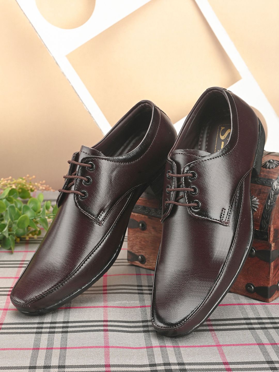 

IMCOLUS Men Formal Derbys, Brown