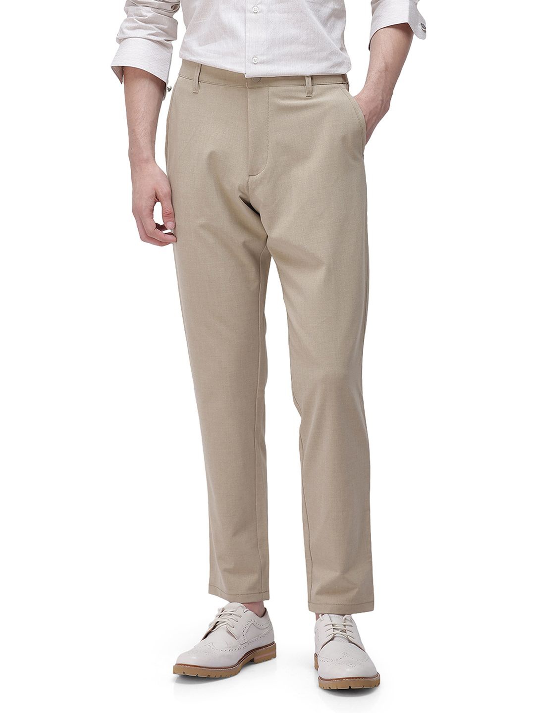 

RARE RABBIT Men Tailored Driver2 Primary Khaki Trousers