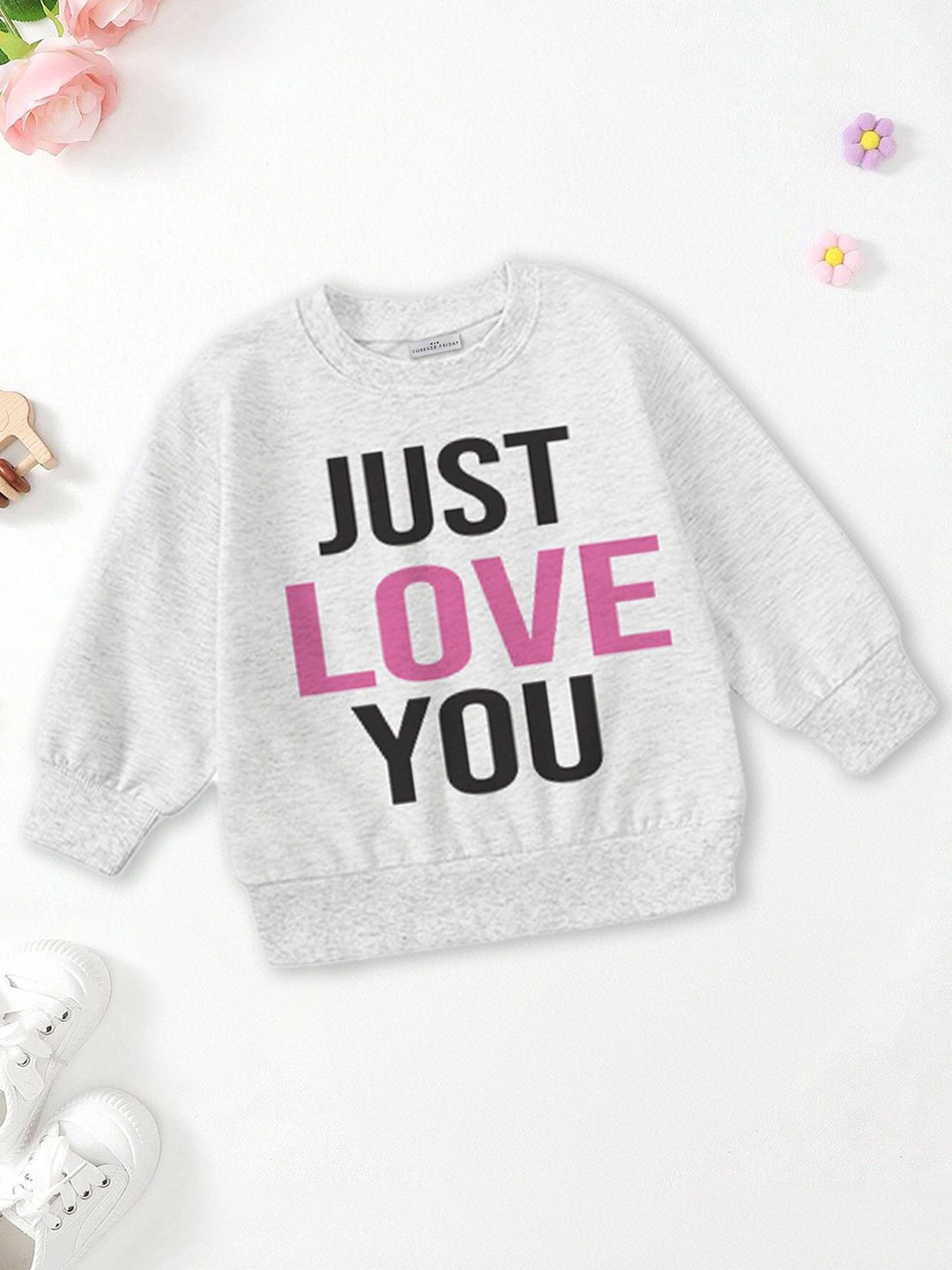

FOREVER FRIDAY Girls Pullover Cotton Sweatshirt, Grey