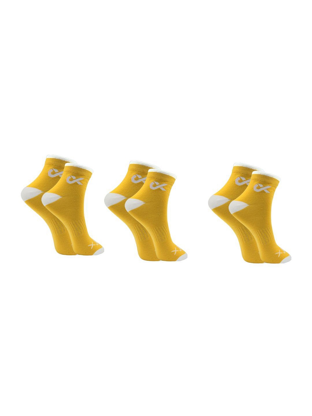 

Xjarvis Unisex Pack Of 3 Ankle-Length Socks, Yellow