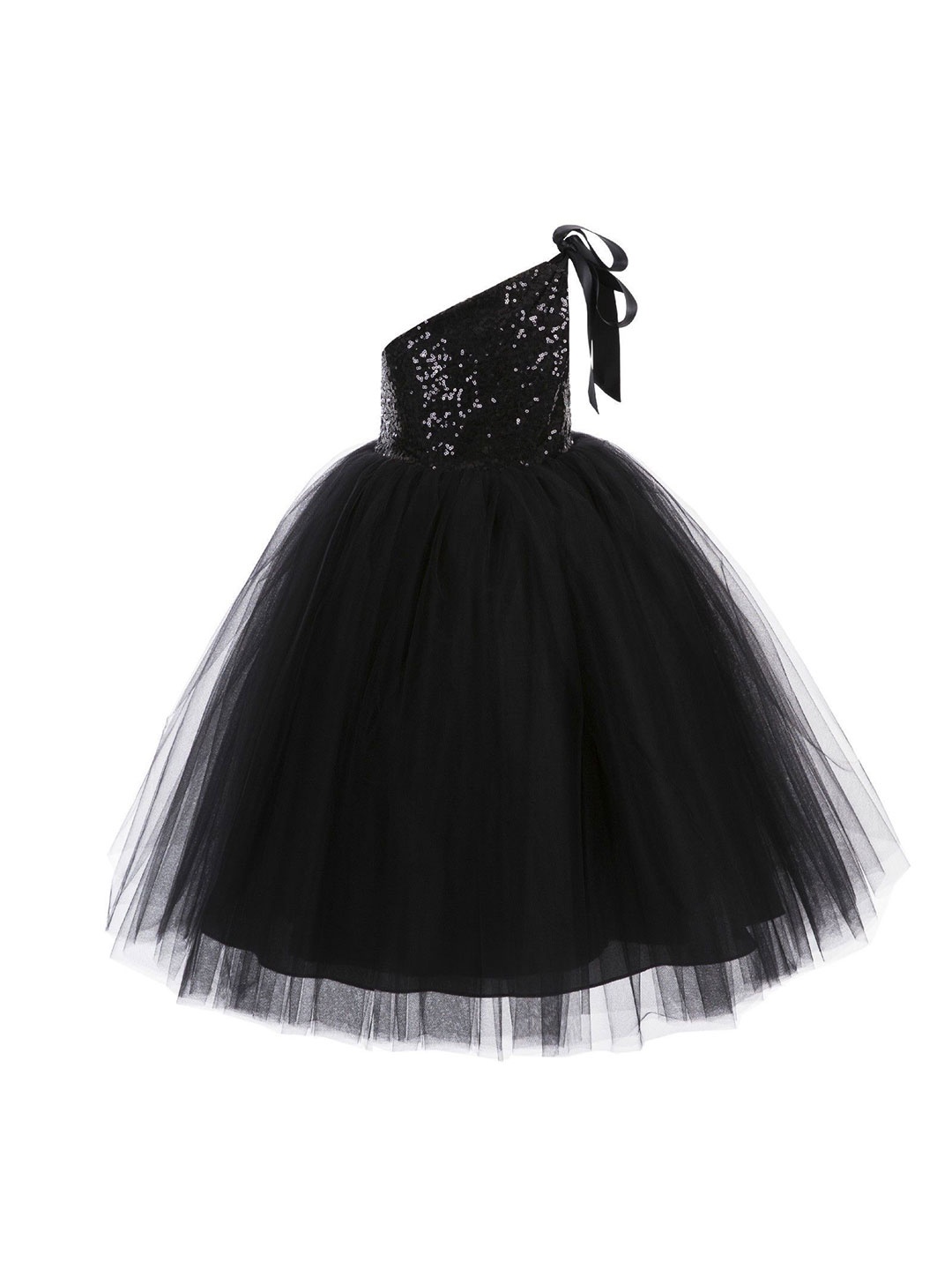 

Wow Princess Girls Embellished One Shoulder Maxi Dress, Black