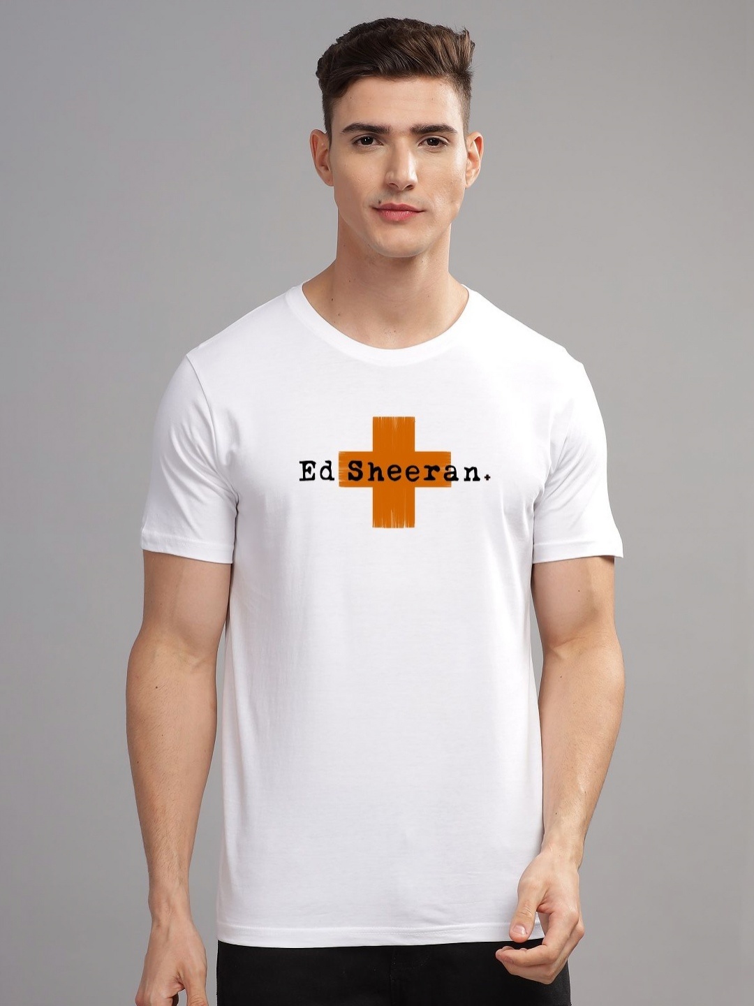

ADRO Men Graphic Printed Round Neck Cotton T-shirt, White