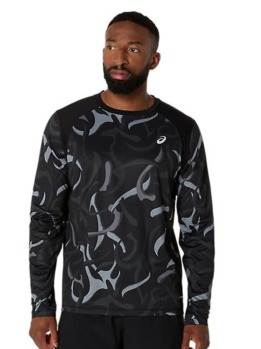 

ASICS Men Abstract AOP Round Neck T-shirt, Black