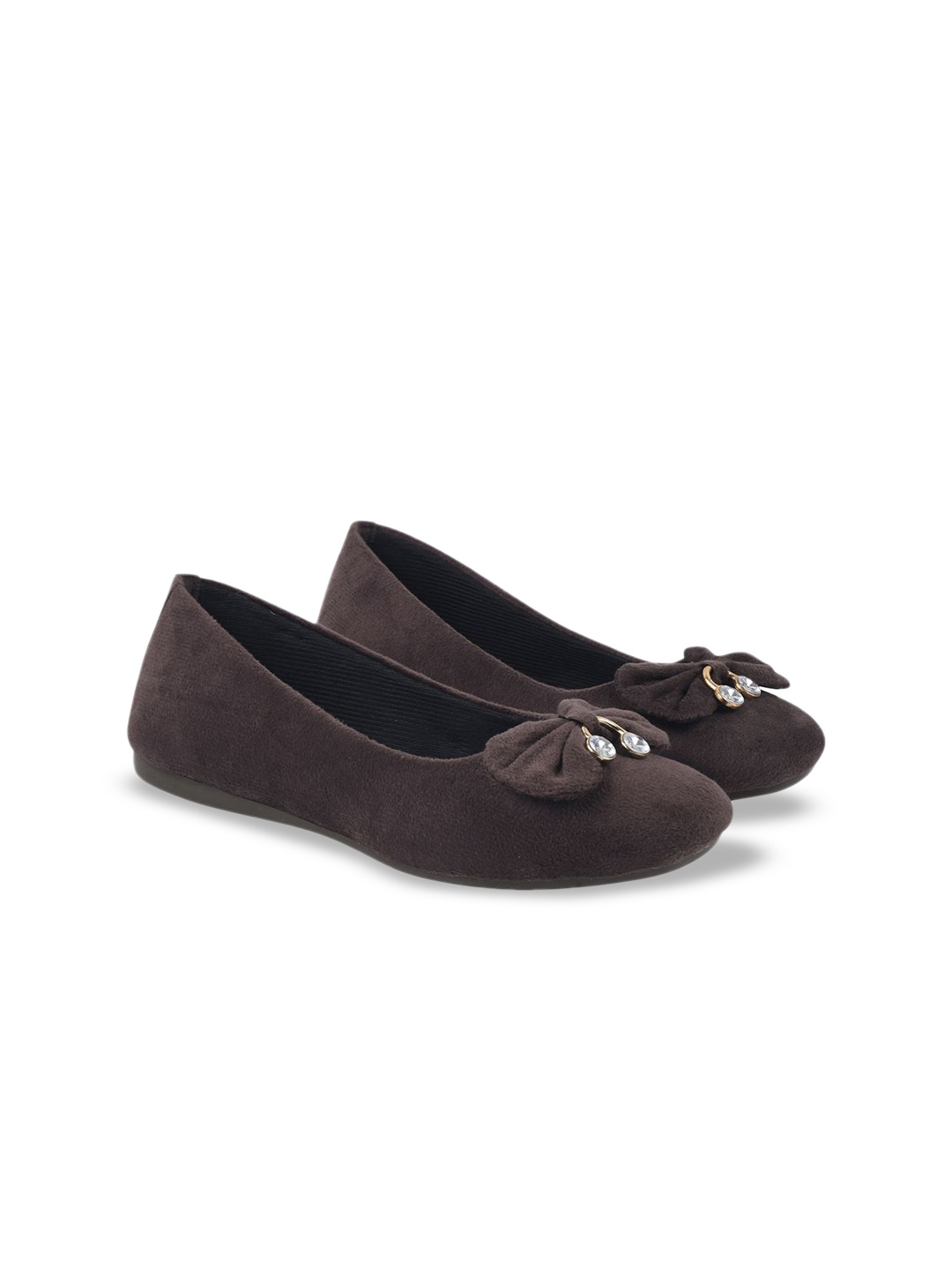 

Shoetopia Girls Ballerinas with Bows Flats, Brown