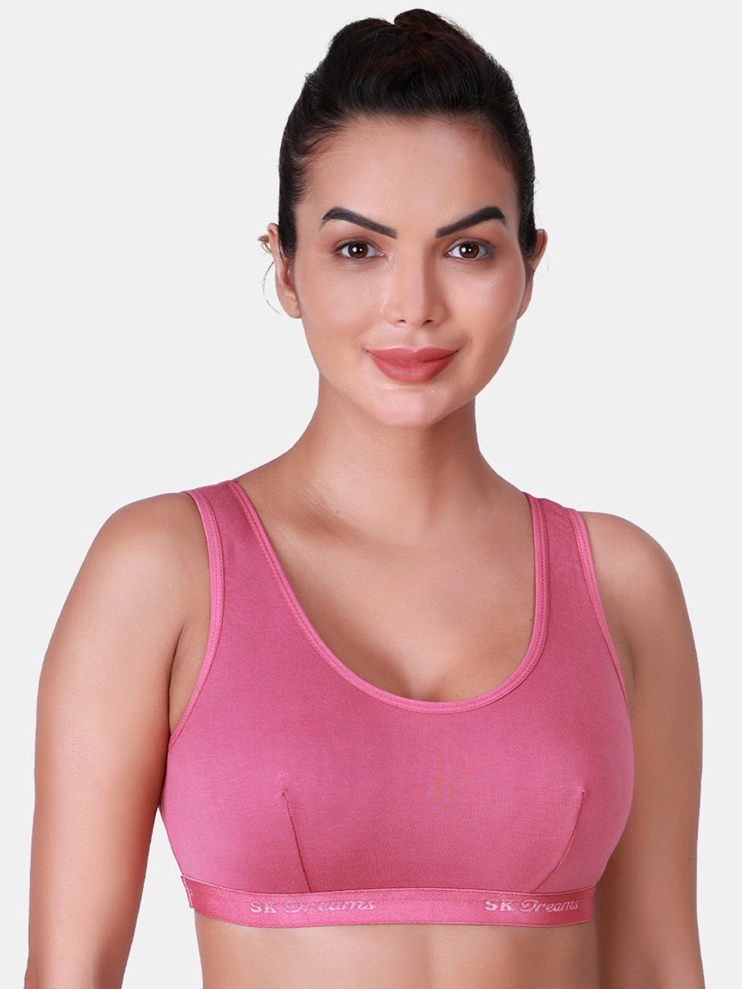 

SKDREAMS Full Coverage Cotton Workout Bra, Pink