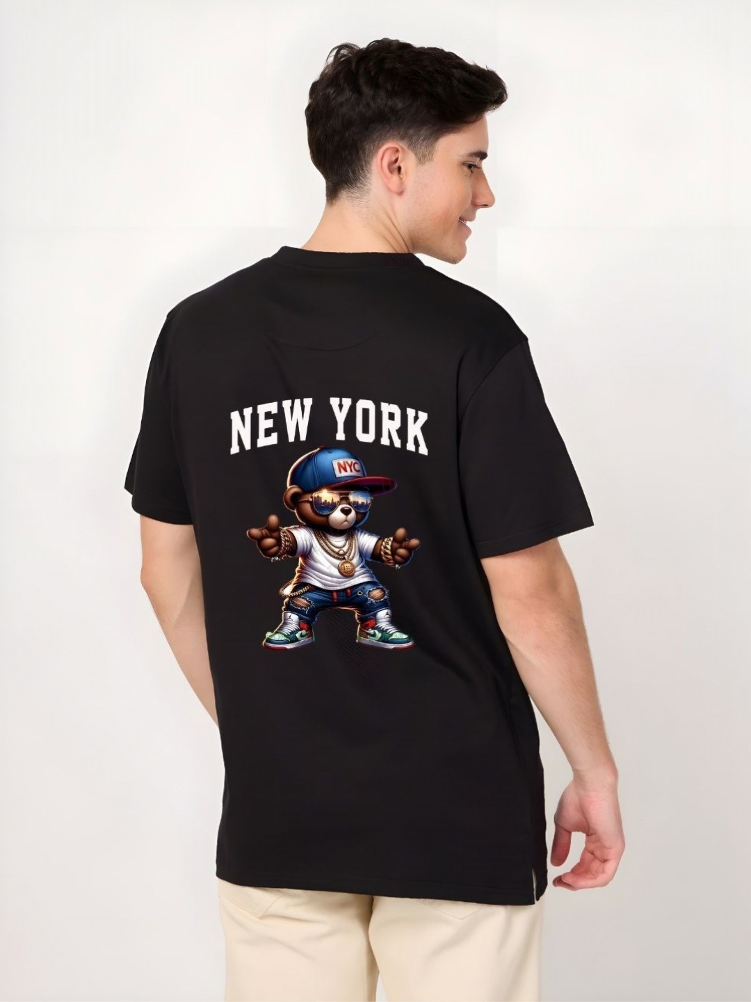 

Moda Rapido Men Drop-Shoulder Sleeves T-shirt, Black