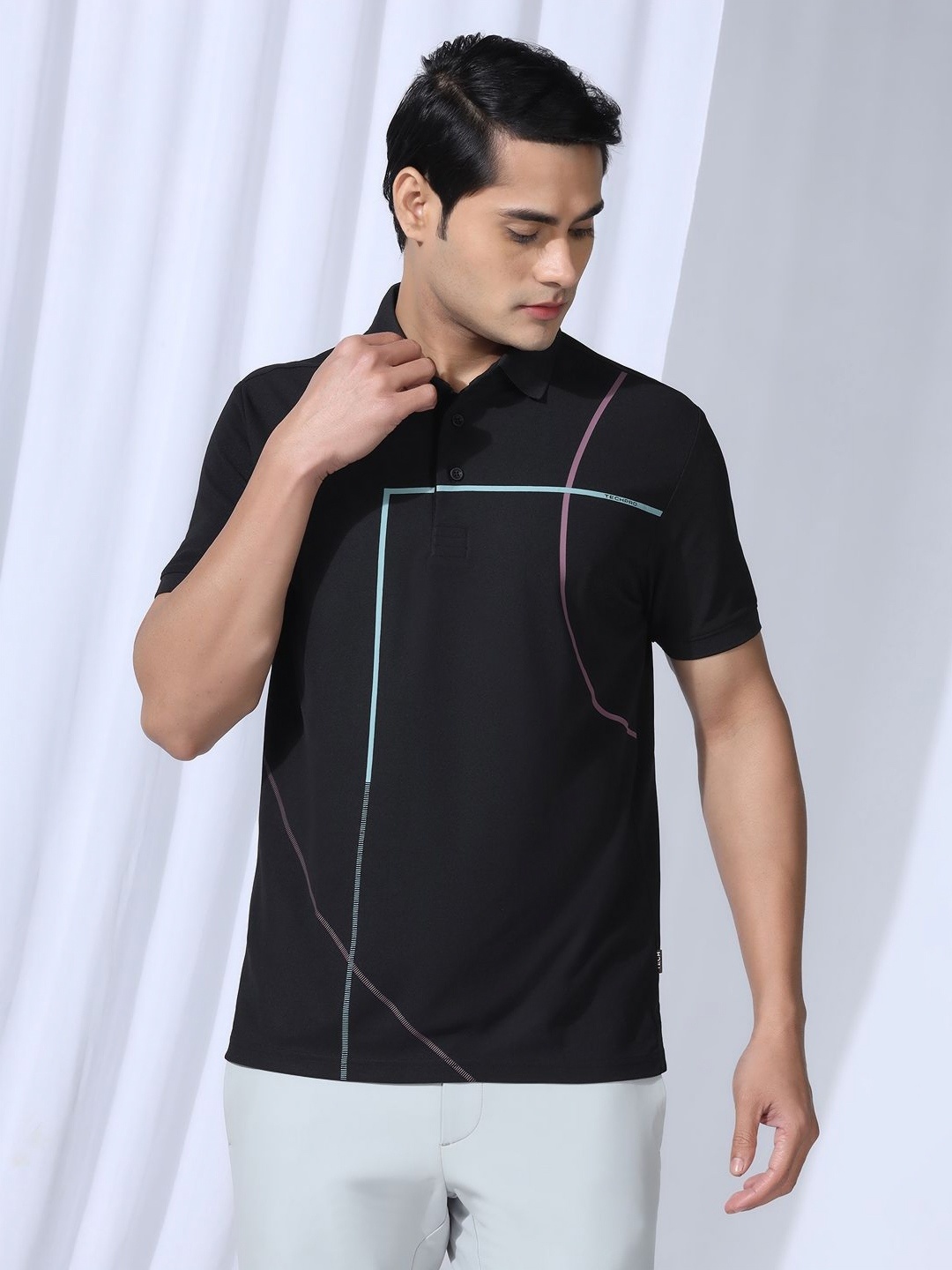 

Blackberrys Men Striped HoodT-shirt, Black
