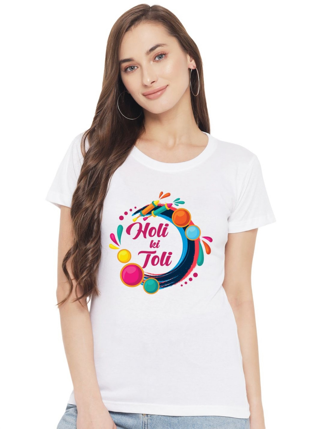 

FFLIRTYGO Women Graphic Printed Round Neck Cotton T-shirt, White