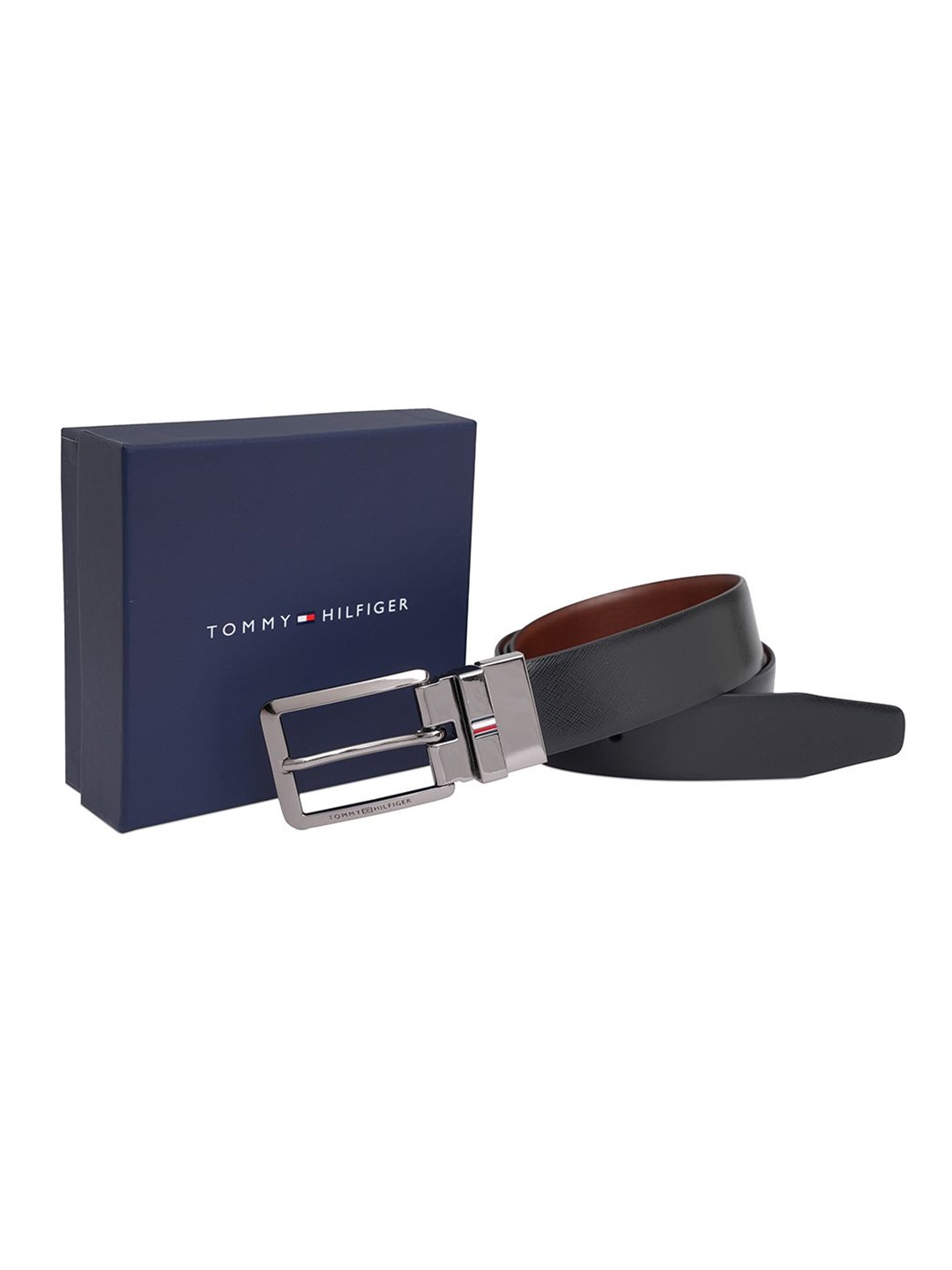 

Tommy Hilfiger Men Leather Reversible Formal Belt, Black