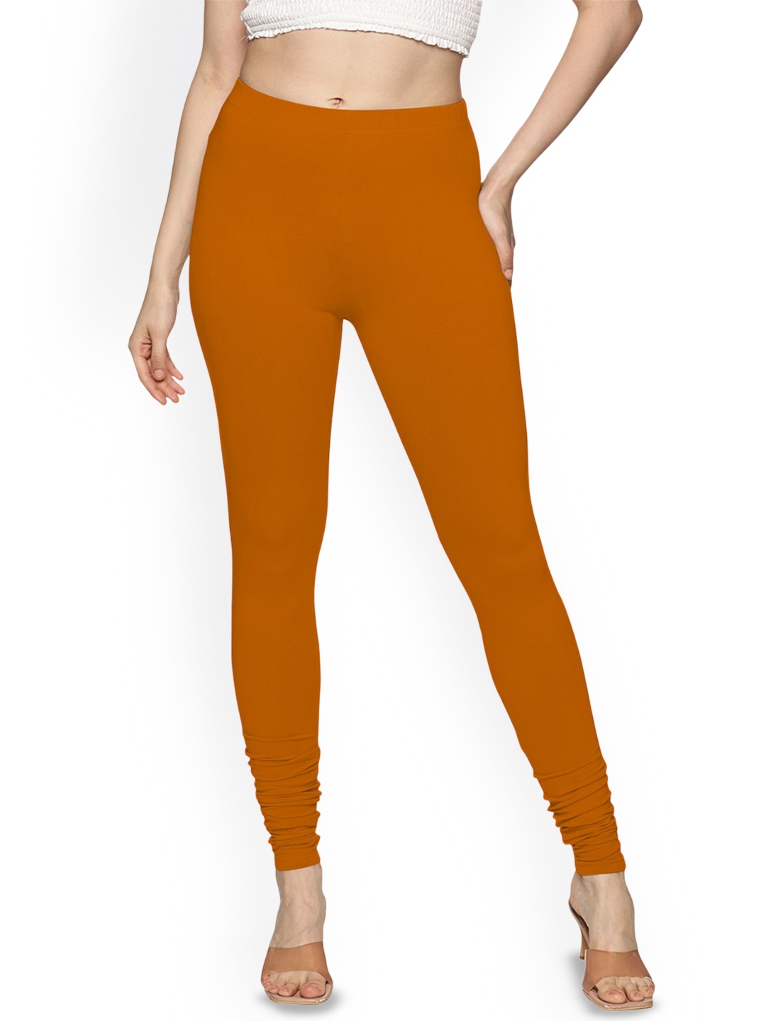 

Coppersmith Women Churidar Length Breathable Leggings, Orange
