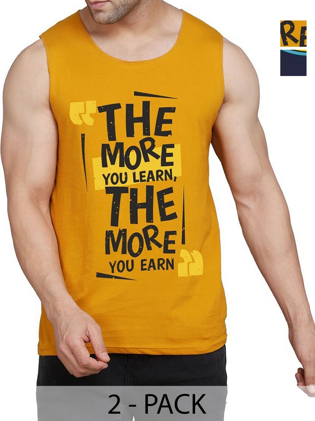 

WOOSTRO Men Typography Printed Round Neck Cotton Slim Fit T-shirt, Mustard