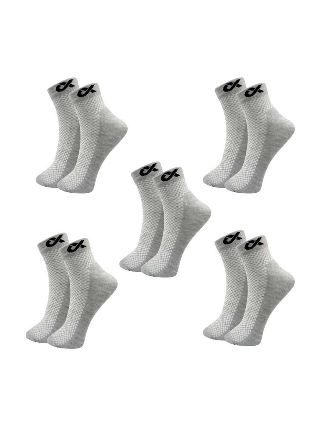 

Xjarvis Pack Of 5 Ankle-Length Socks, Grey