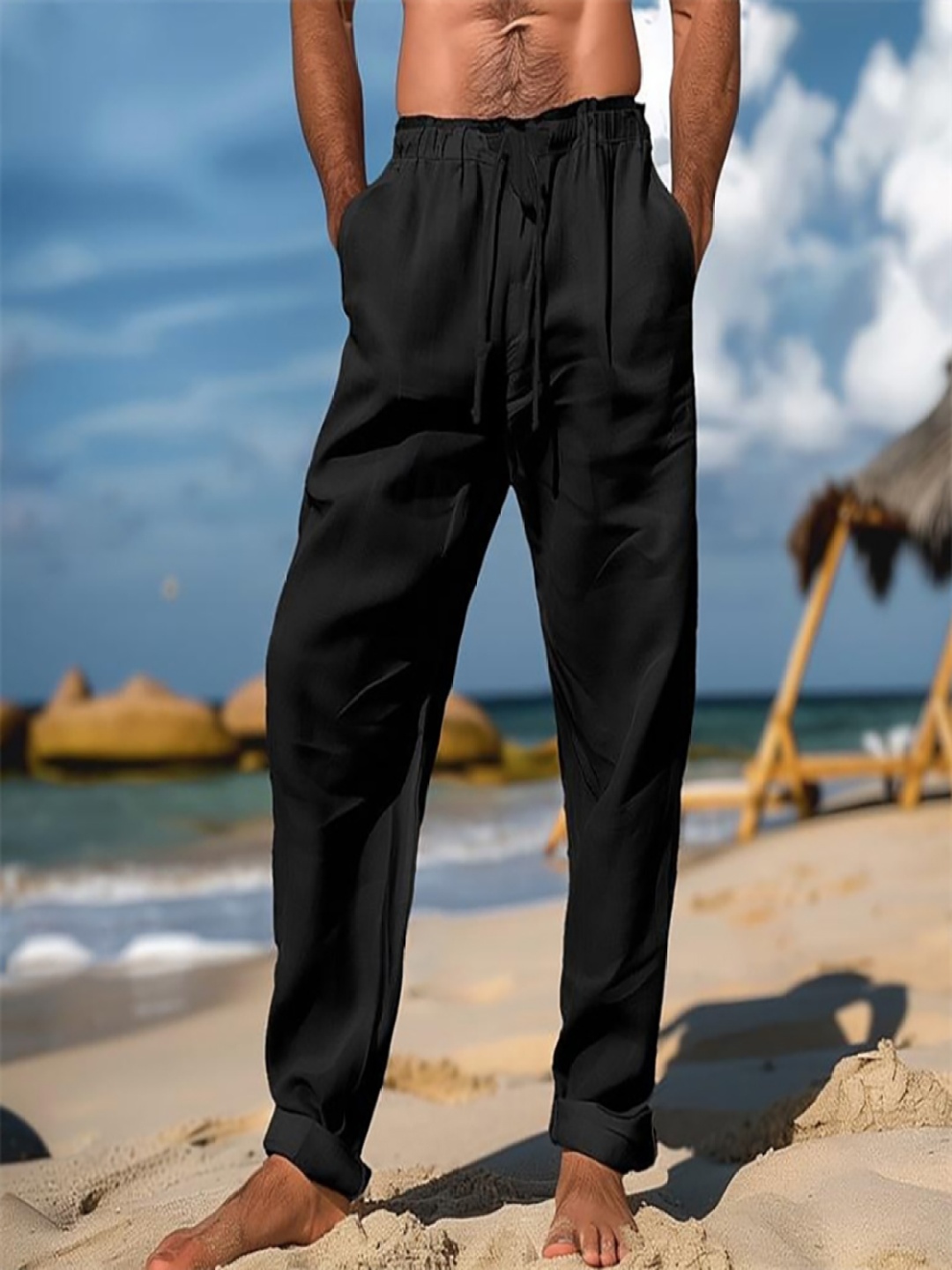 

StyleCast x Revolte Men Easy Wash Pleated Trousers, Black