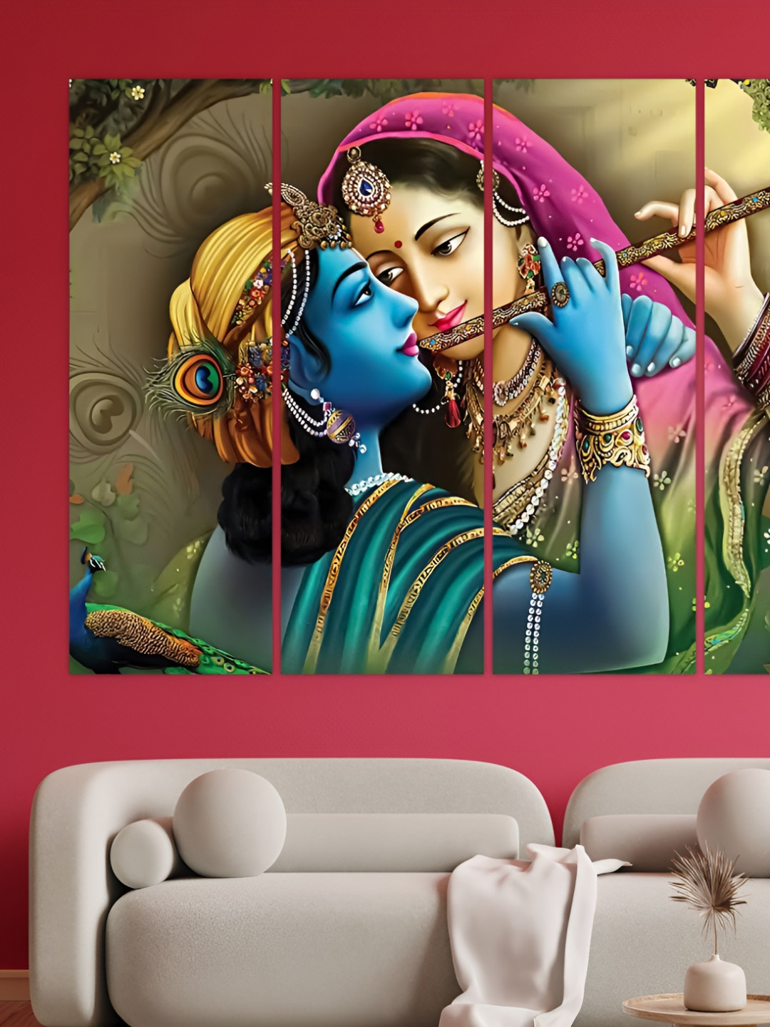 

Inephos Blue & Pink 4 Piece Canvas Religious Wall Paintings