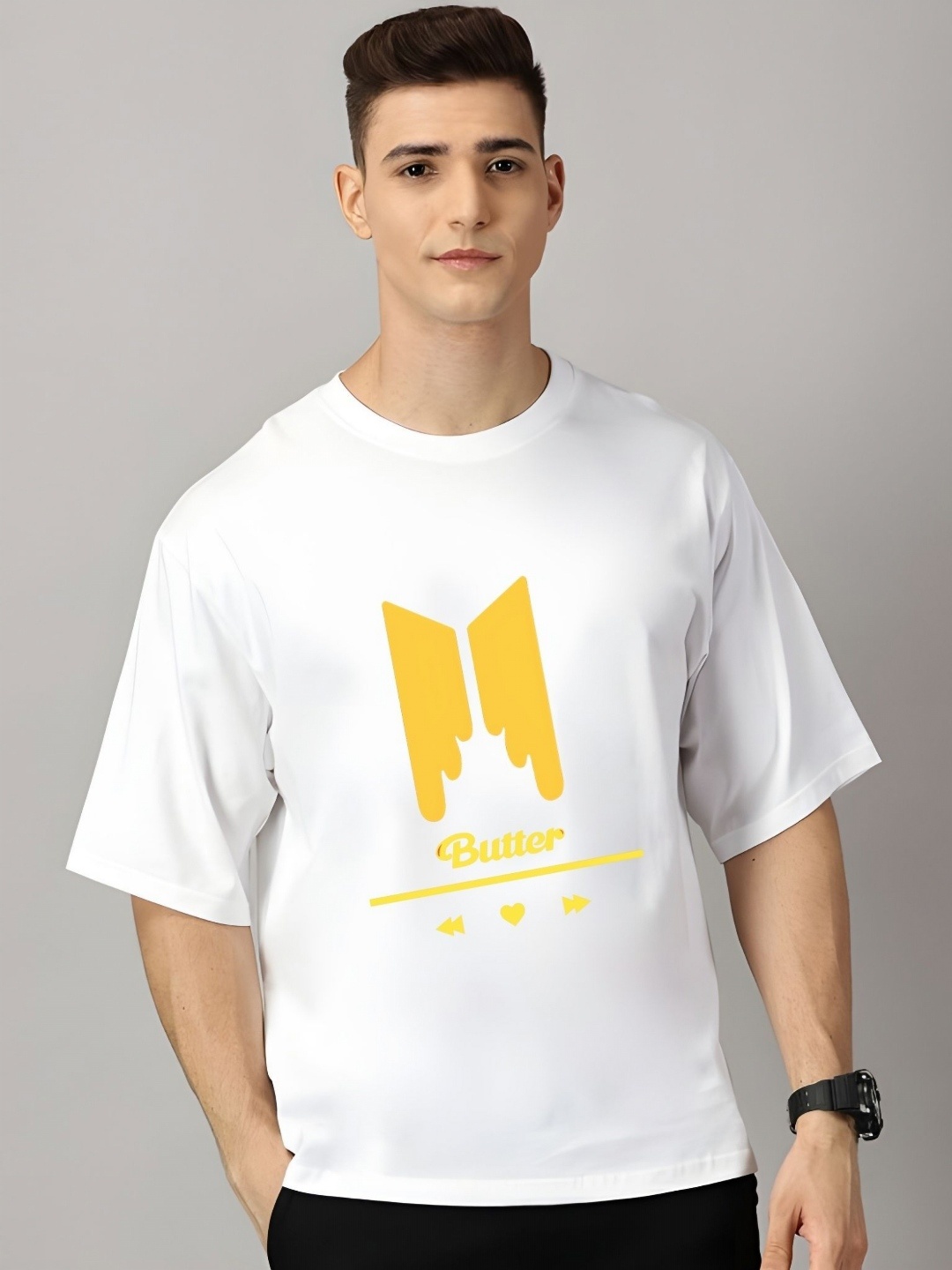 

Moda Rapido Men Drop-Shoulder Sleeves T-shirt, White