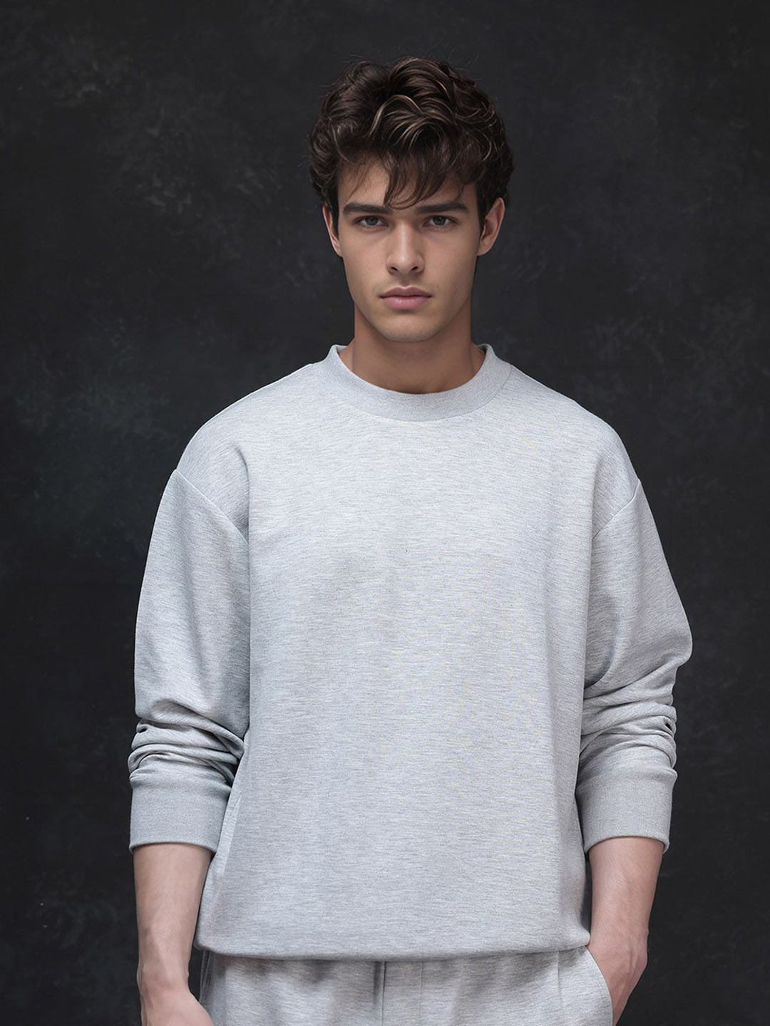 

RARE RABBIT Men Sweatshirt, Grey melange
