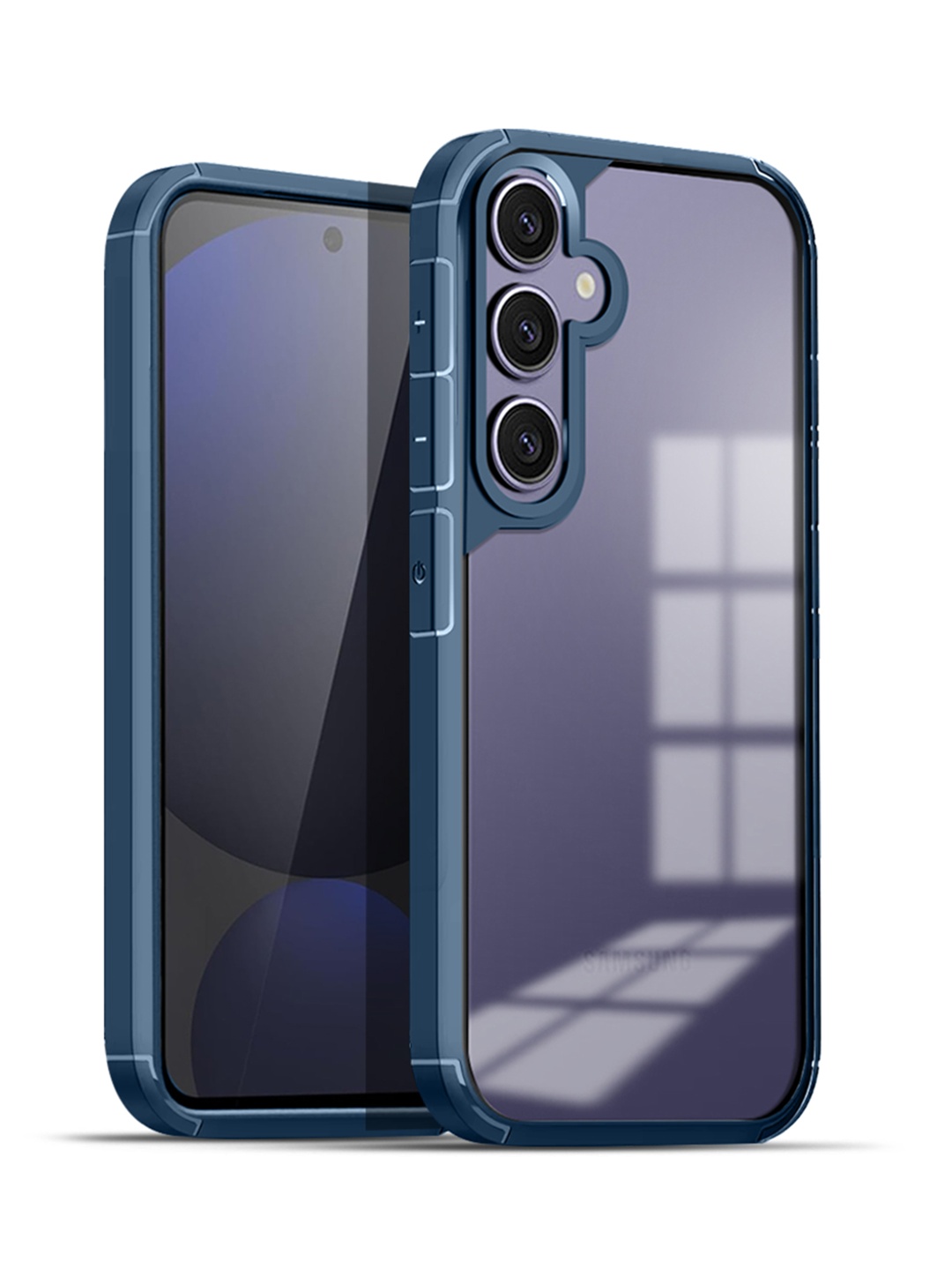 

Karwan Solid Samsung S24 5G Shockproof Bumper Back Case, Blue