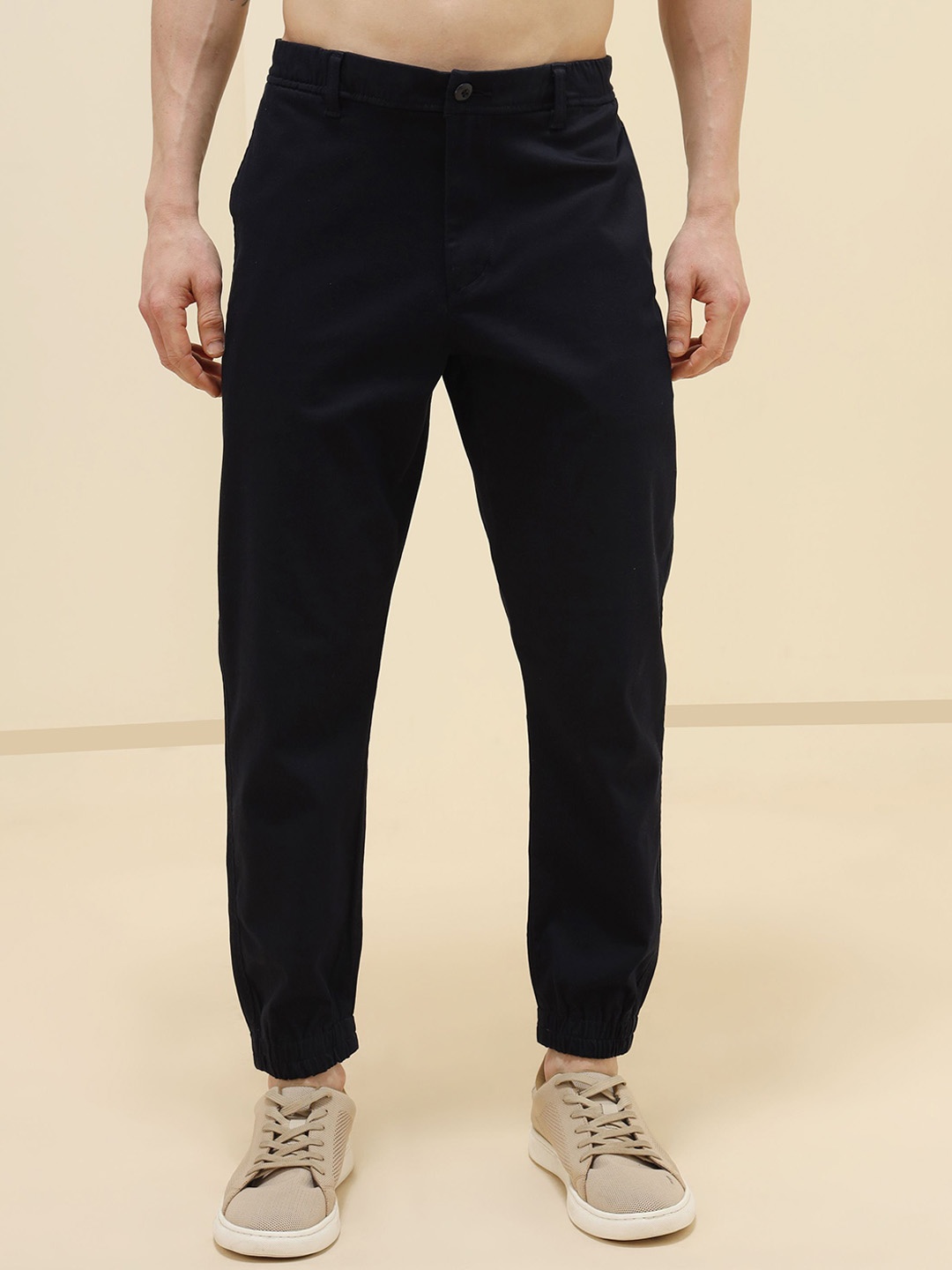 

XABIRI Men Cotton Slim Fit Joggers Trousers, Black