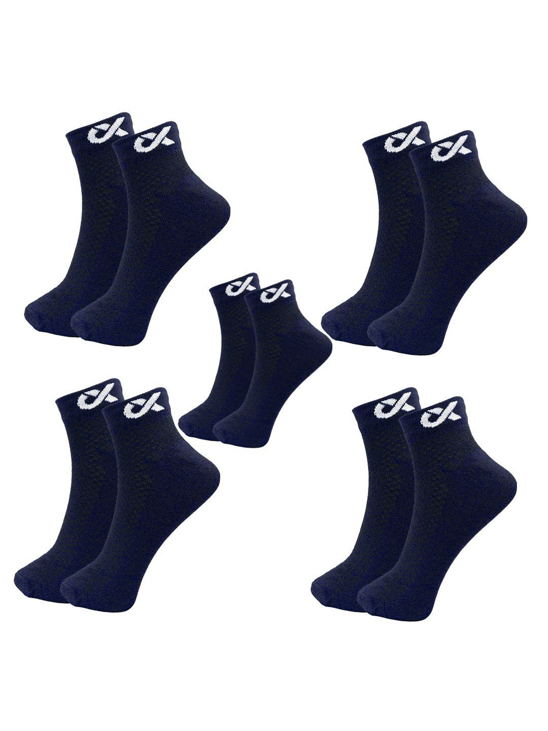 

Xjarvis Unisex Pack Of 5 Ankle-Length Socks, Black