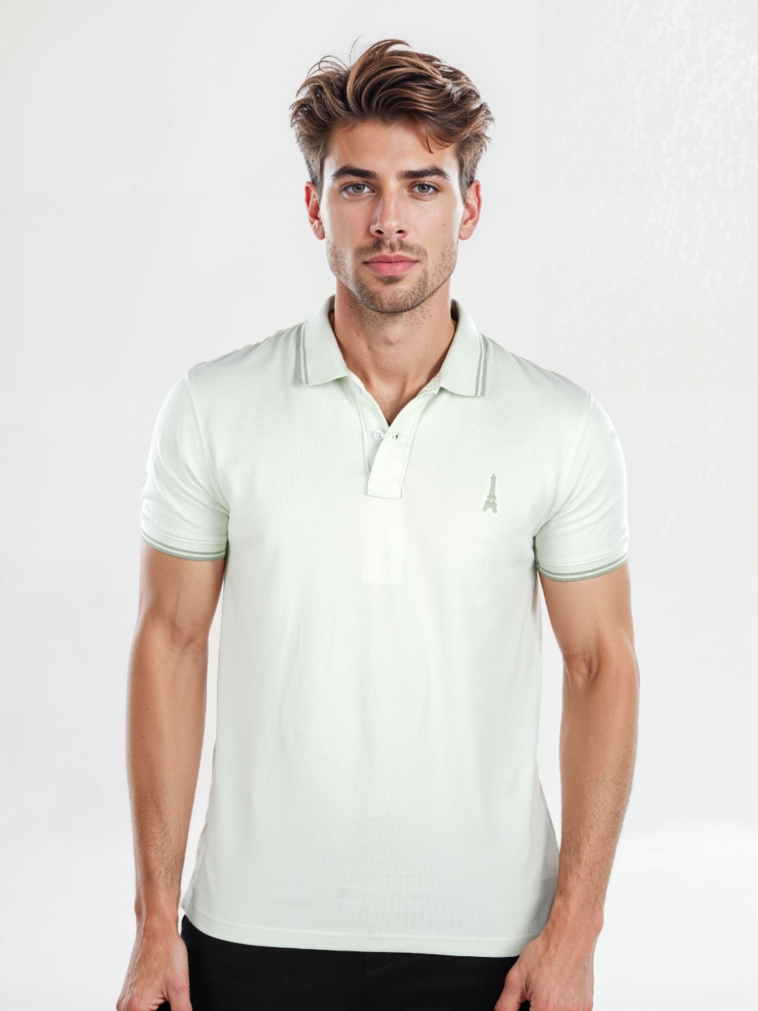 

Celio Men Solid Polo Collar Cotton T-shirt, Off white