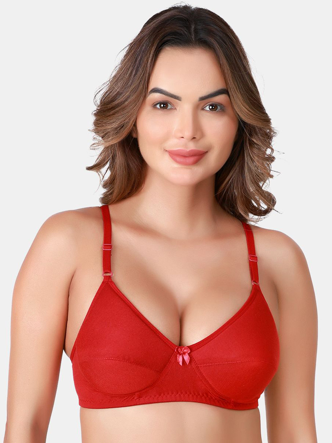 

SKDREAMS Women Bra Medium Coverage Heavily Padded and Non-Wired Bra, Maroon