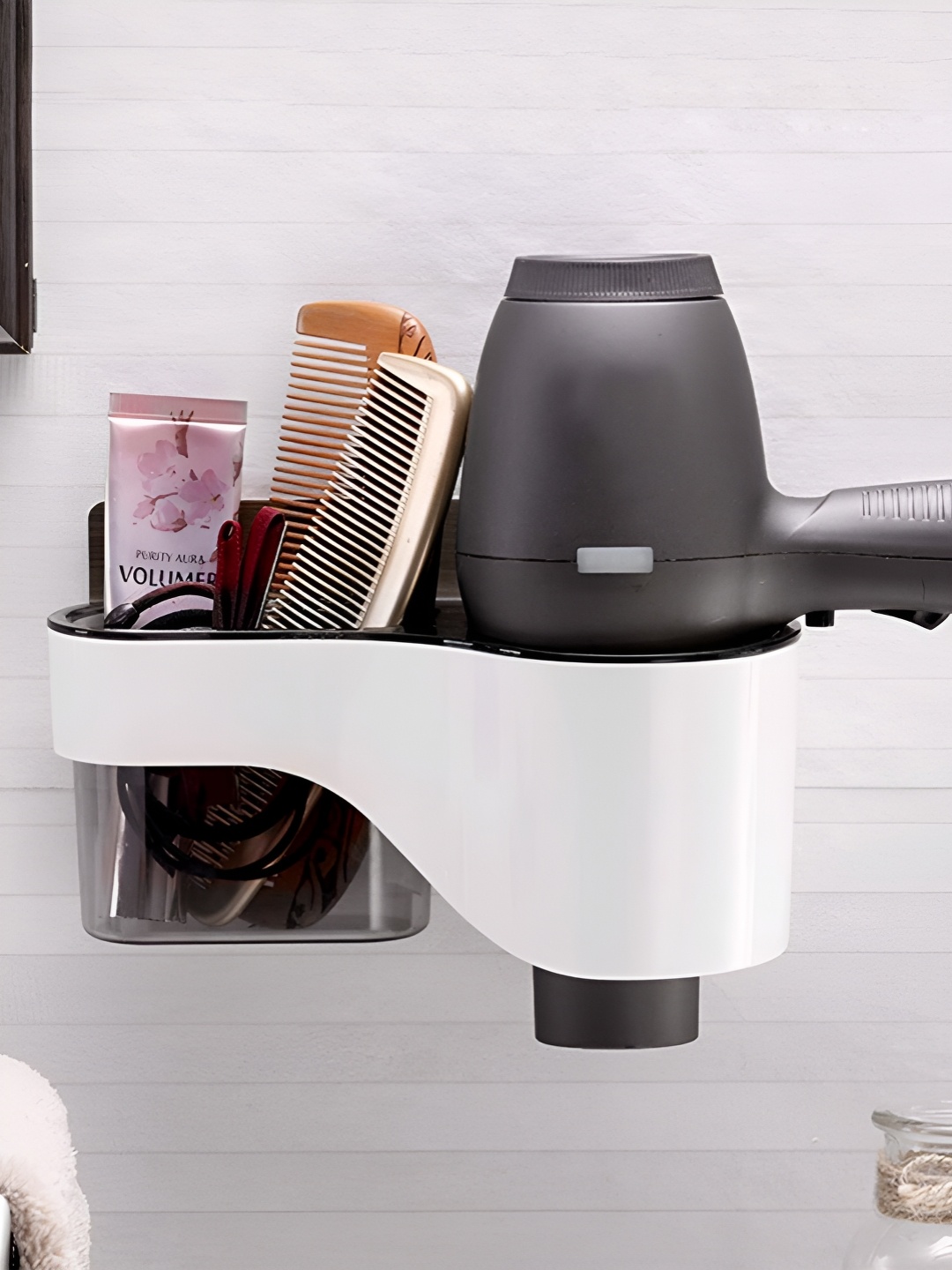 

HOKIPO Magic Sticker Series Self-Adhesive Hair Dryer Stand-Model - AR2615, Black