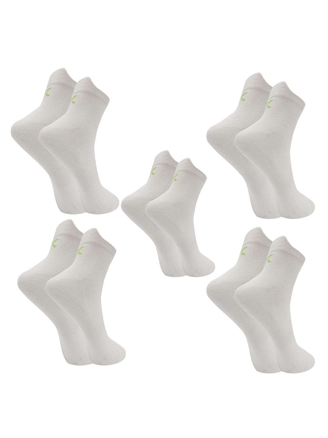 

Xjarvis Unisex Pack Of 5 Cotton Ankle-Length Socks, White