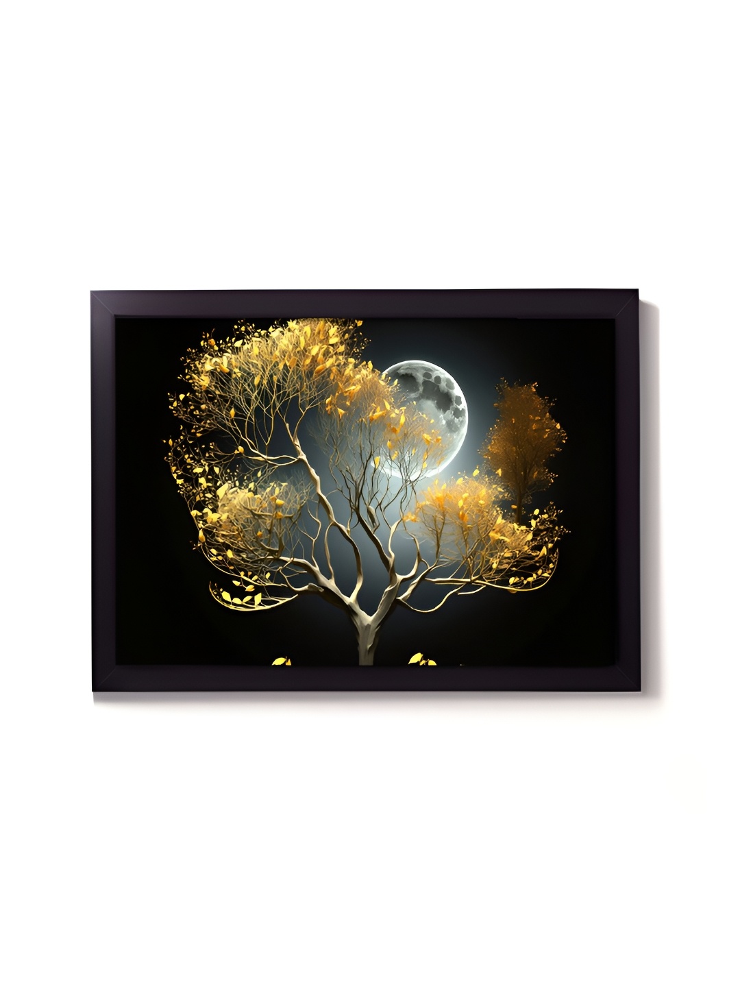 

Aura Gold-Toned & Black 1 Piece Synthetic Wood Abstract Wall Paintings