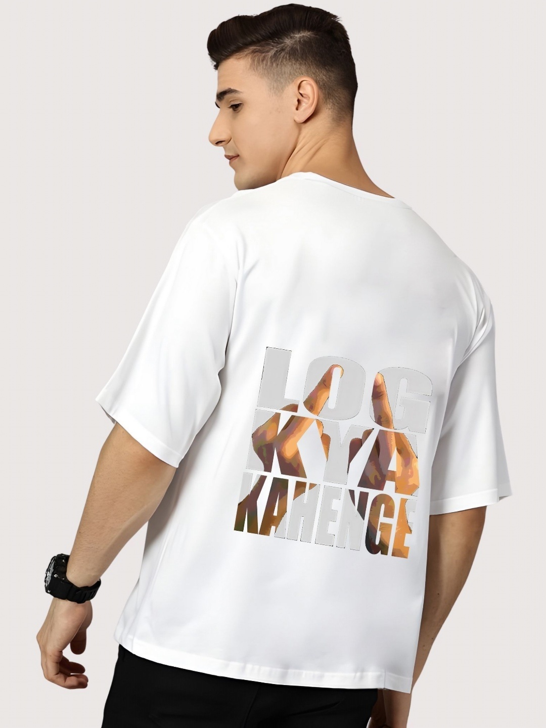 

Moda Rapido Men Drop-Shoulder Sleeves T-shirt, White