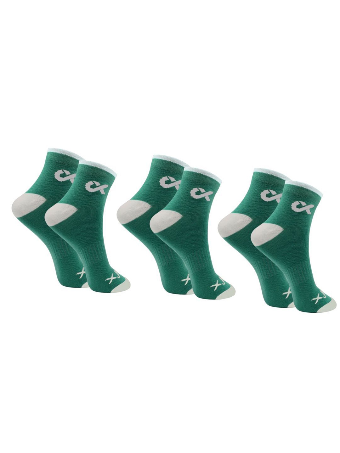 

Xjarvis Unisex Pack Of 3 Ankle-Length Socks, Green