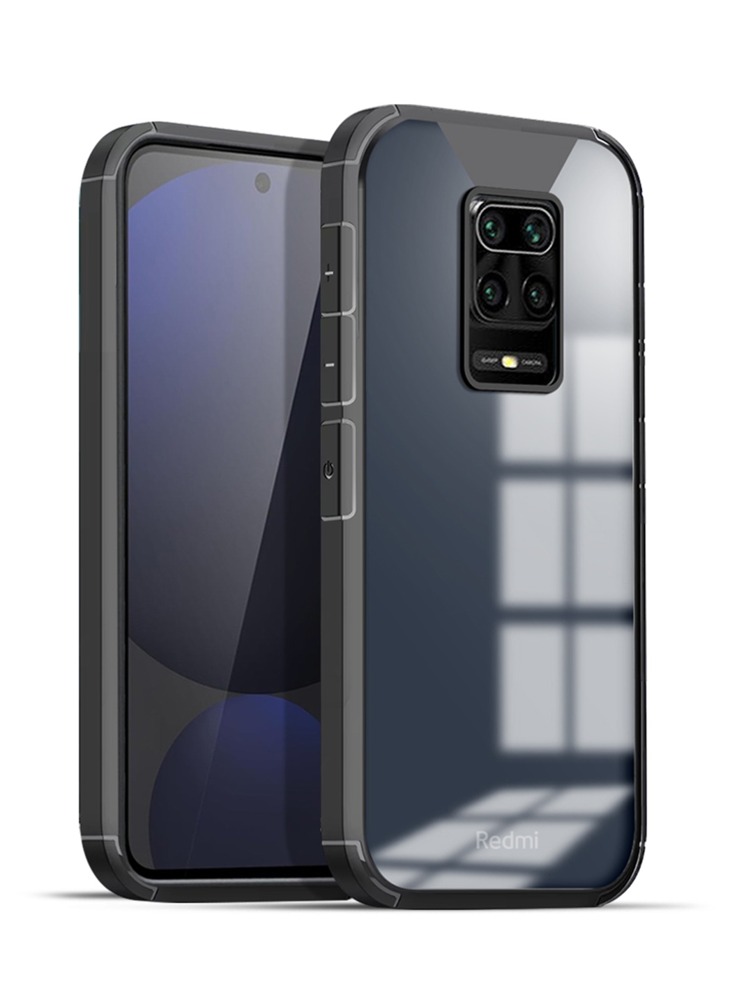 

Karwan Solid Printed Redmi Note 9 Pro Shockproof Bumper Back Case, Black