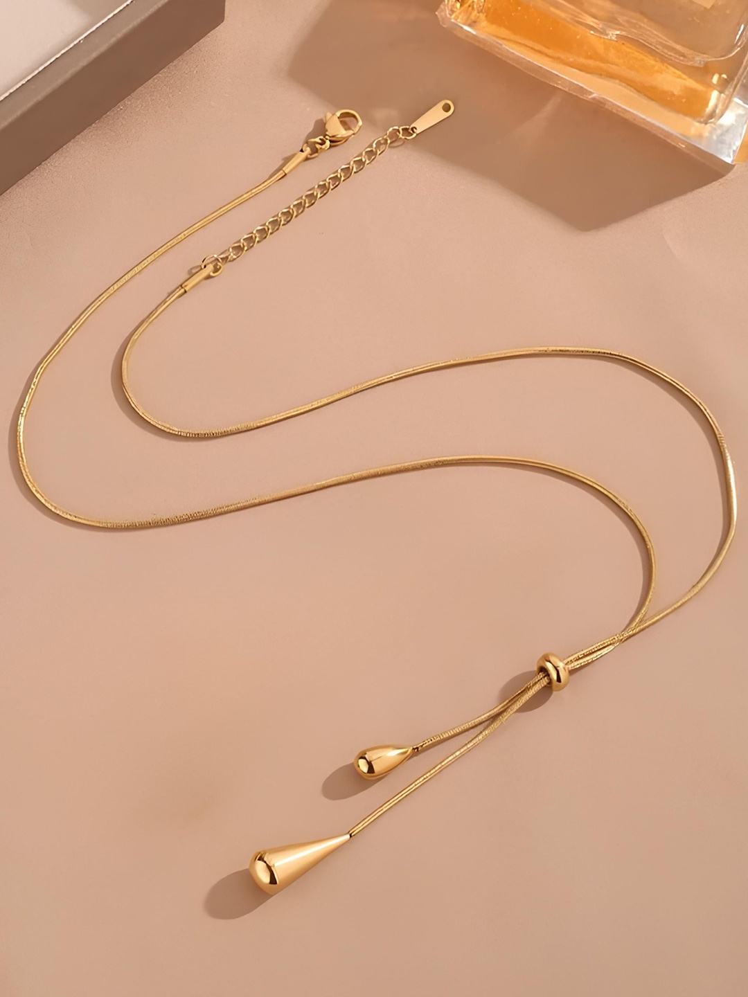 

KARISHMA KREATIONS Gold-Plated Gold-Plated Stainless Steel Water Drop Minimal Chain