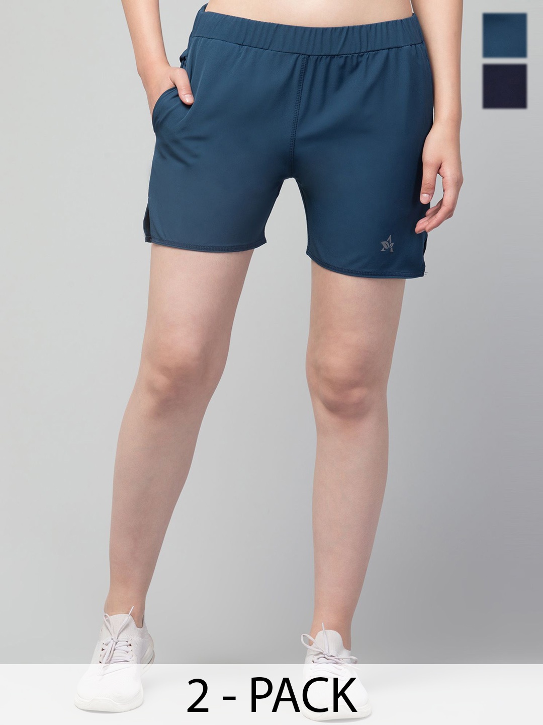 

CKARFE Women Running Dri-FIT Regular Shorts, Navy blue