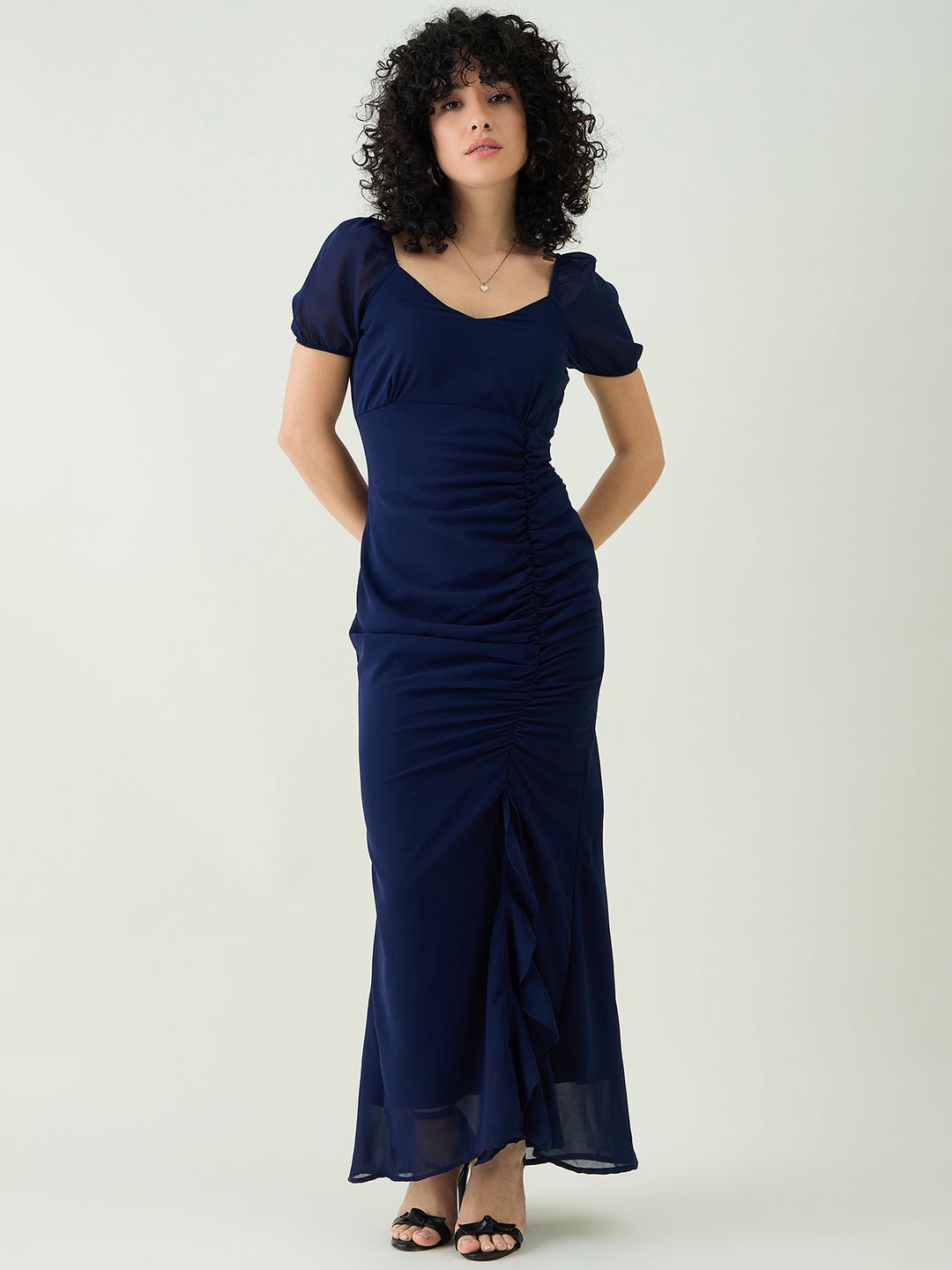 

aayu Ruffled Georgette Maxi Dress, Blue