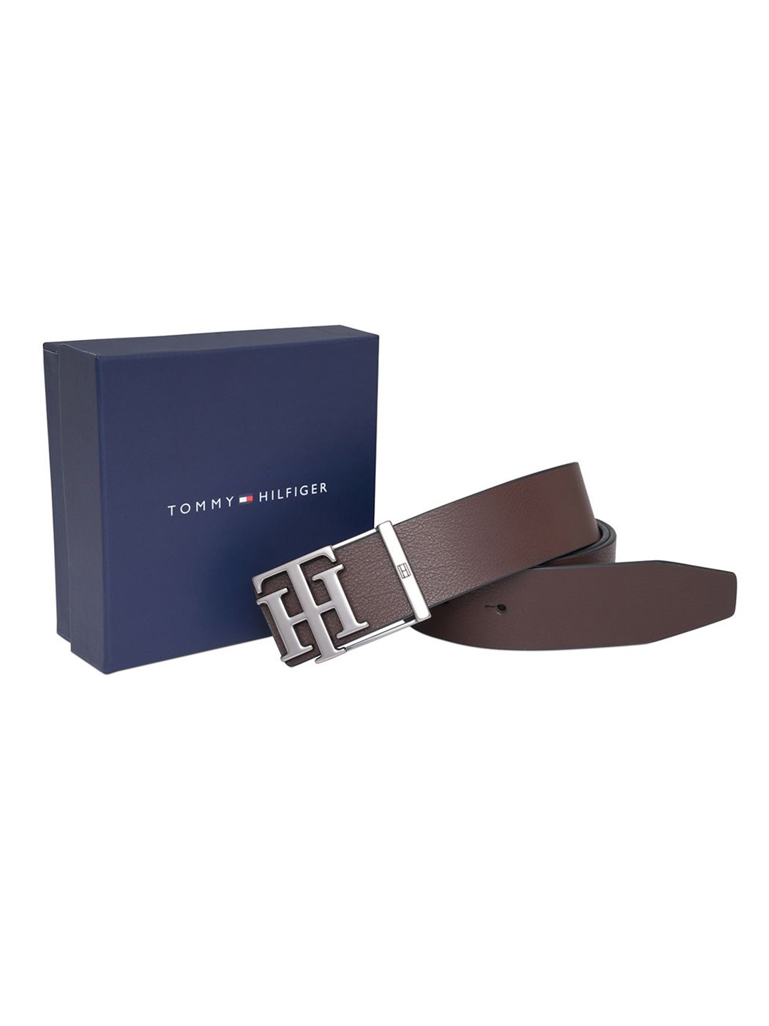 

Tommy Hilfiger Men Leather Reversible Formal Belt, Brown