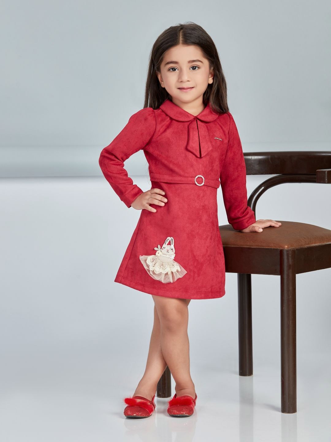 

Peppermint Print A-Line Dress, Maroon