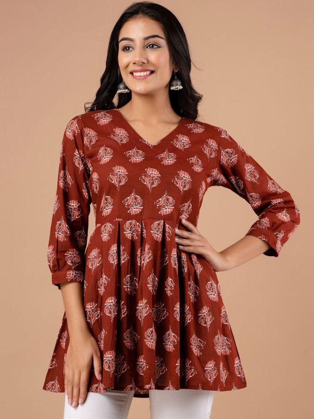 

Rangun Floral Print Top, Rust