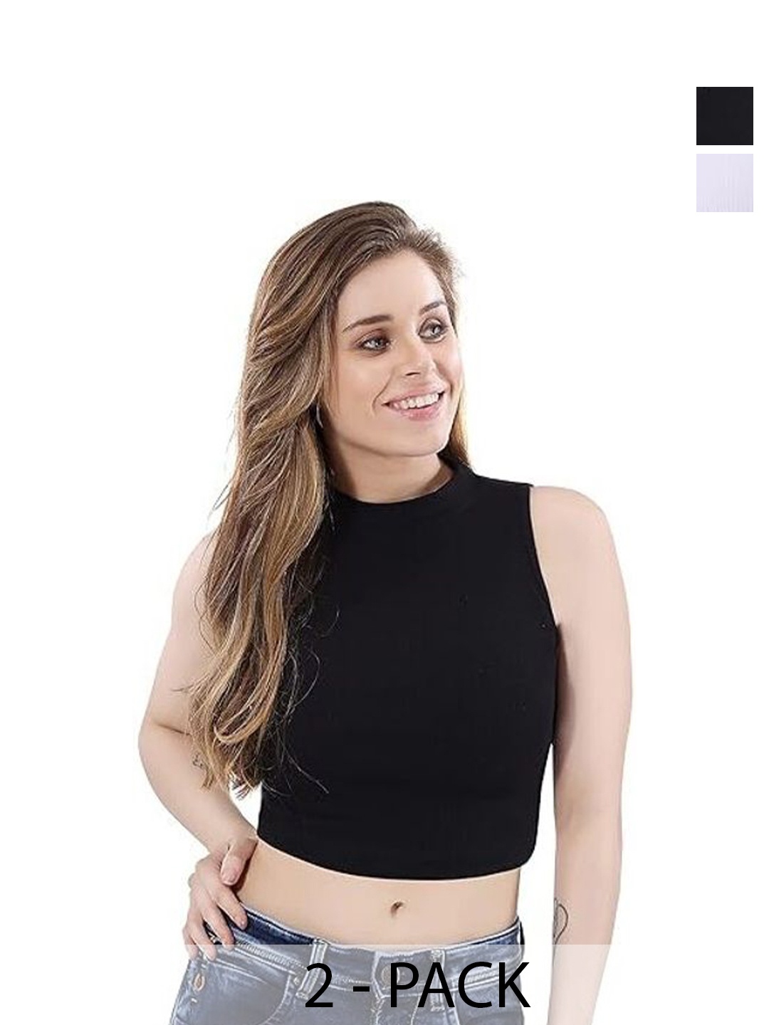 

SRISARAS Tank Crop Top, White