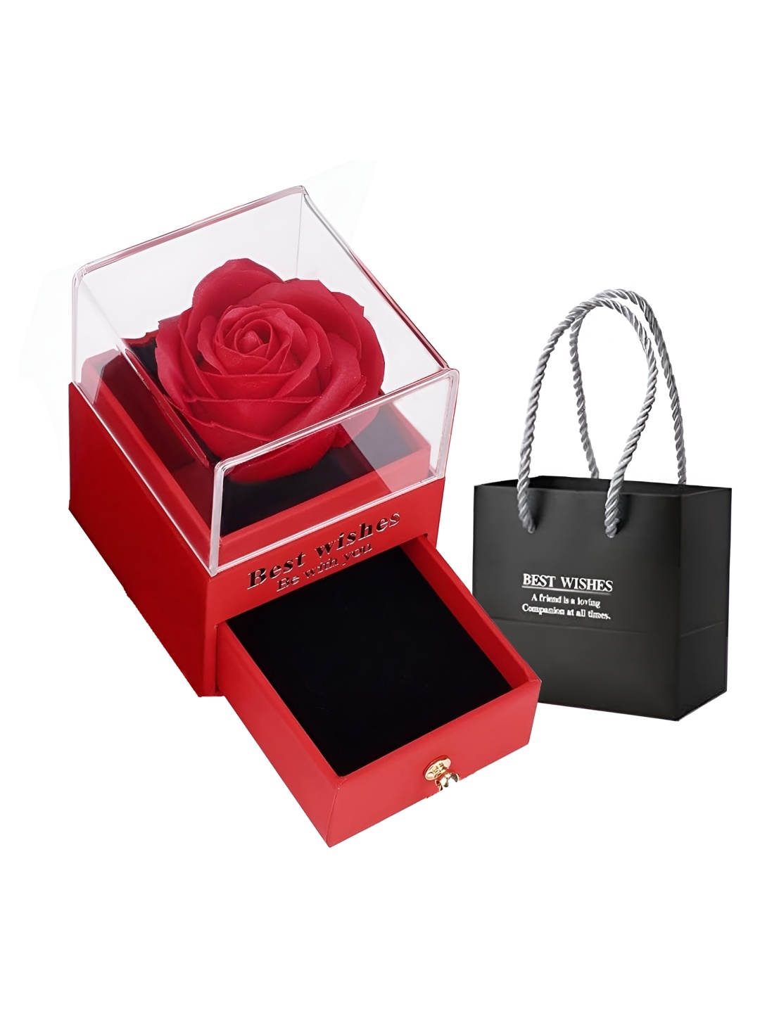 

Ascension Red & Transparent Preserved Rose Flower Gift Box