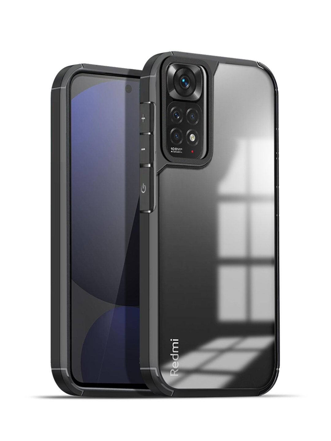 

Karwan Solid Redmi Note 11S 5G Shockproof Bumper Back Case, Black
