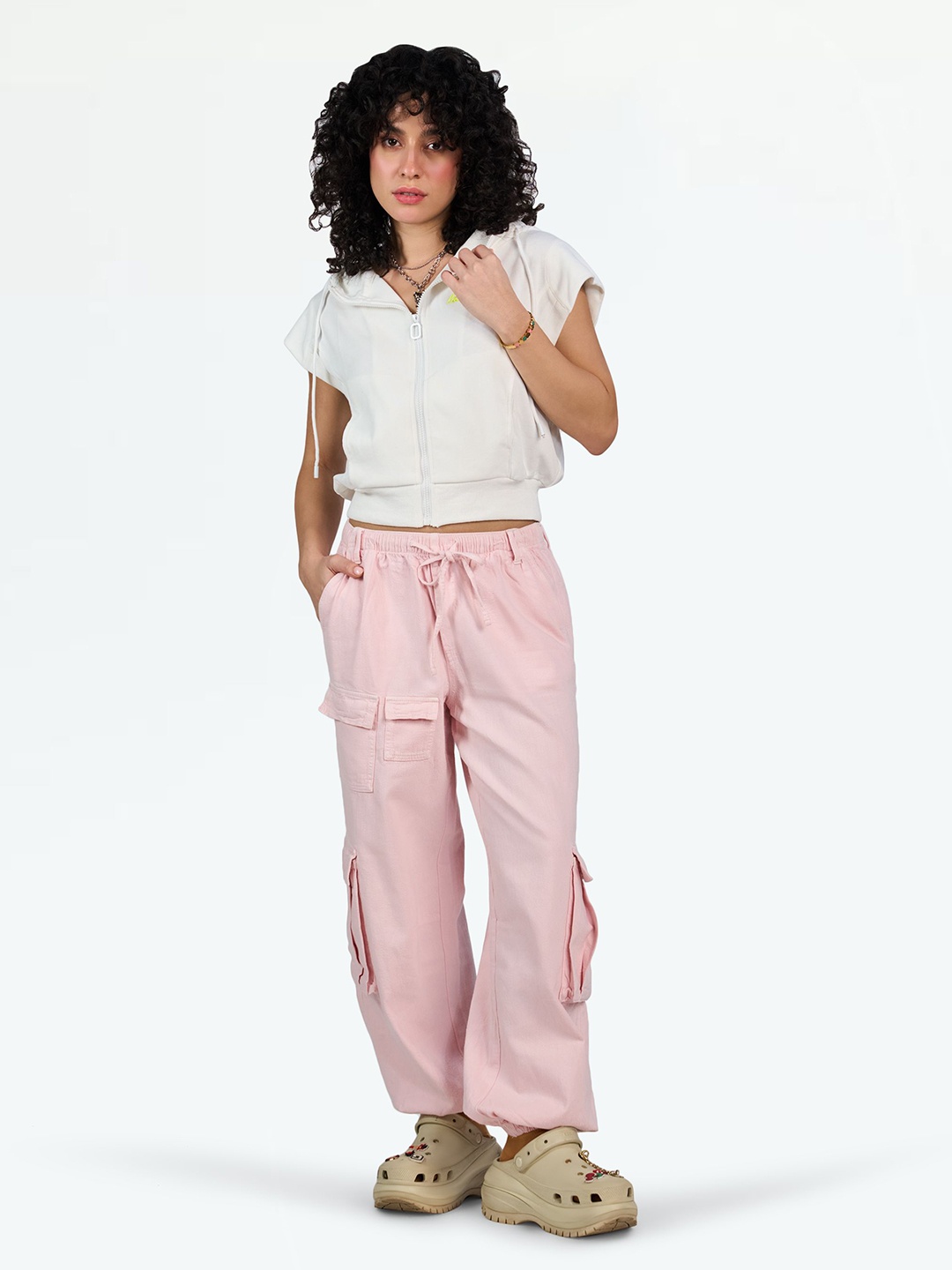 

LOVEGEN Women Pink Cargo Joggers