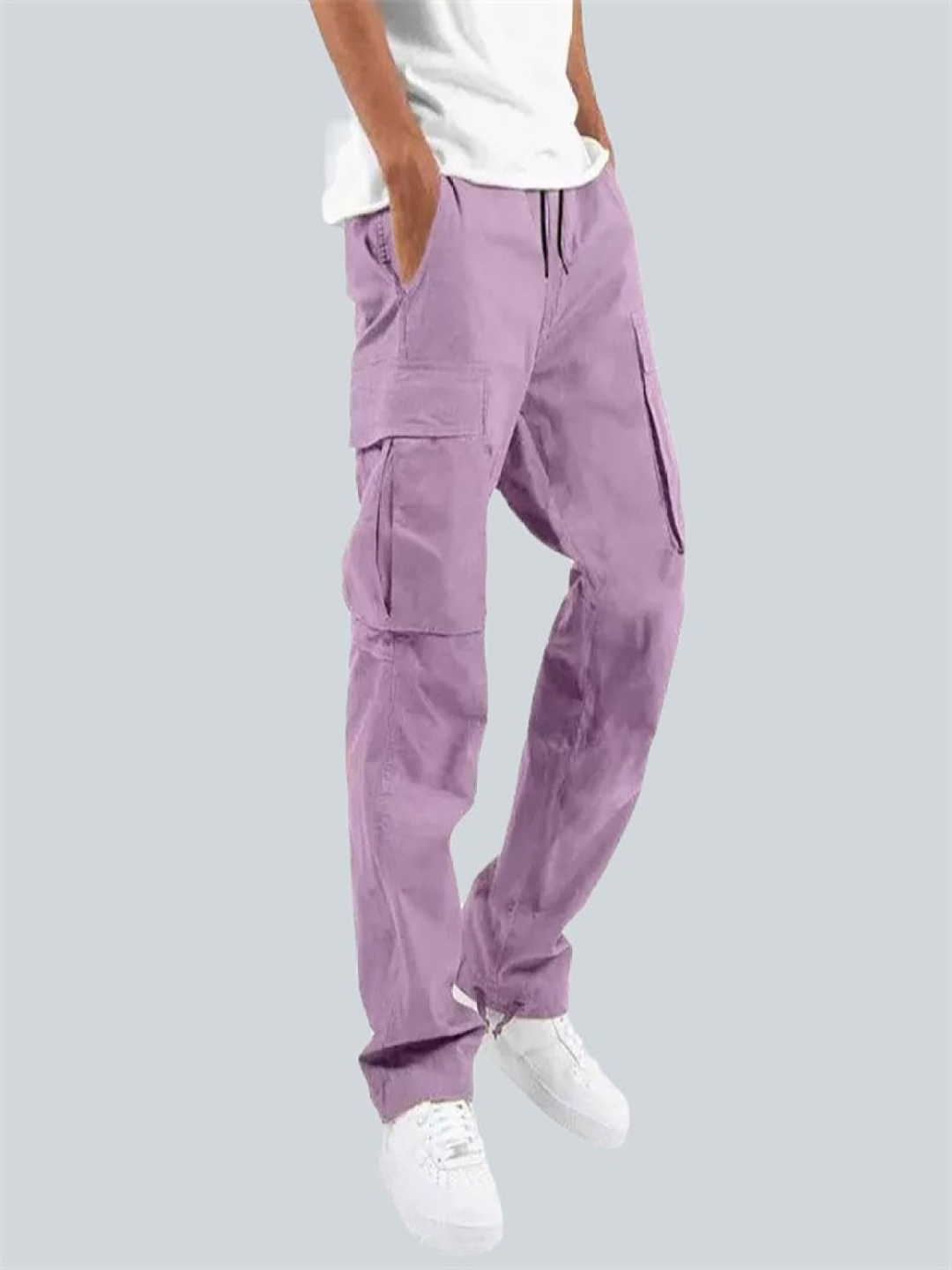 

StyleCast x Revolte Men Regular Fit Mid-Rise Cargos, Purple