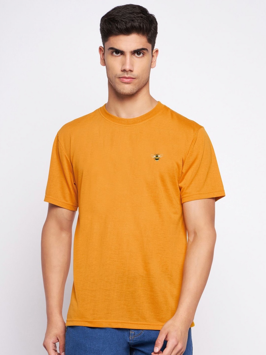 

AUXAMIS Men Pockets T-shirt, Mustard