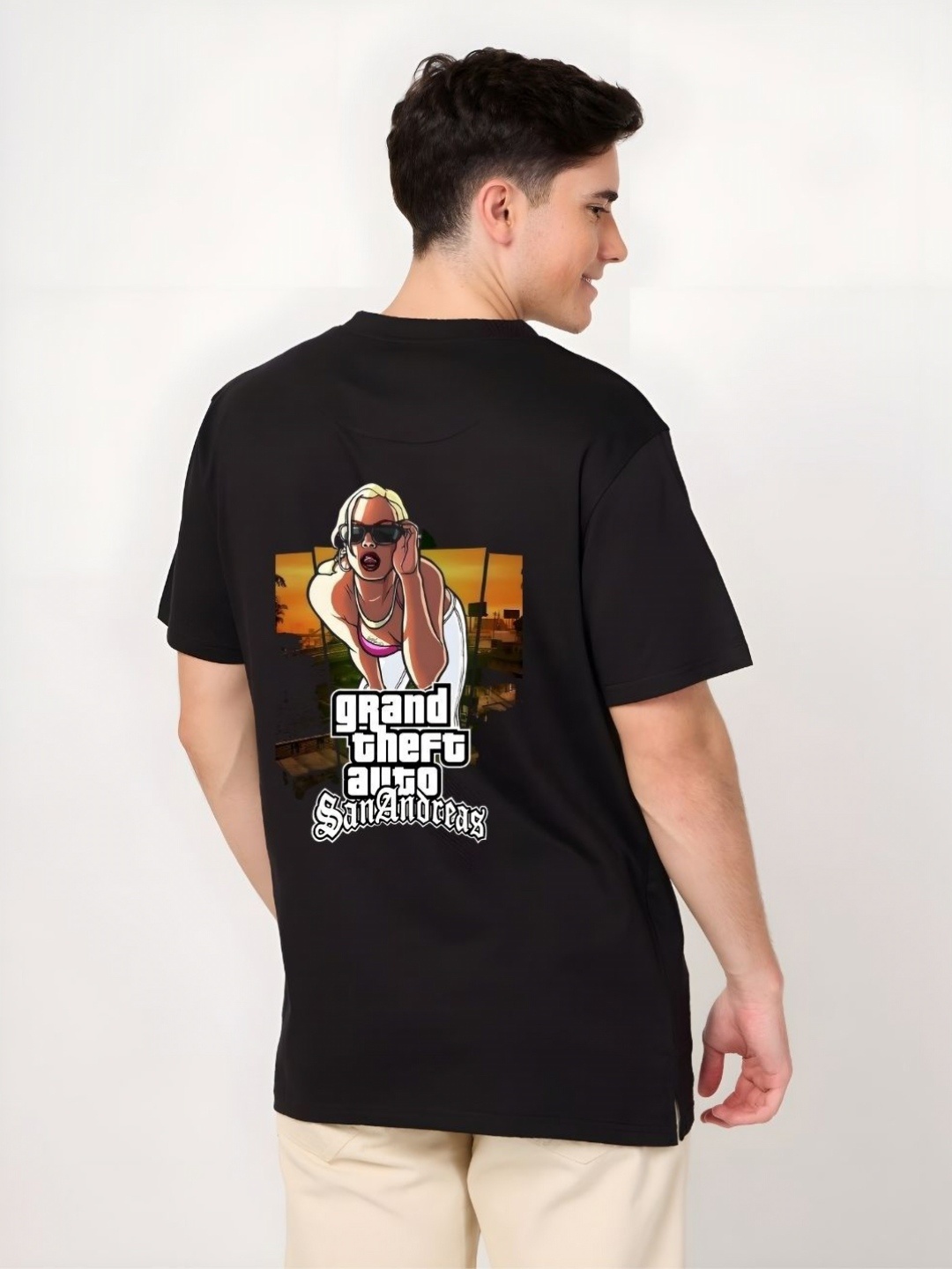 

Moda Rapido Men Drop-Shoulder Sleeves T-shirt, Black